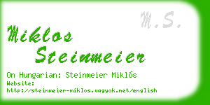 miklos steinmeier business card